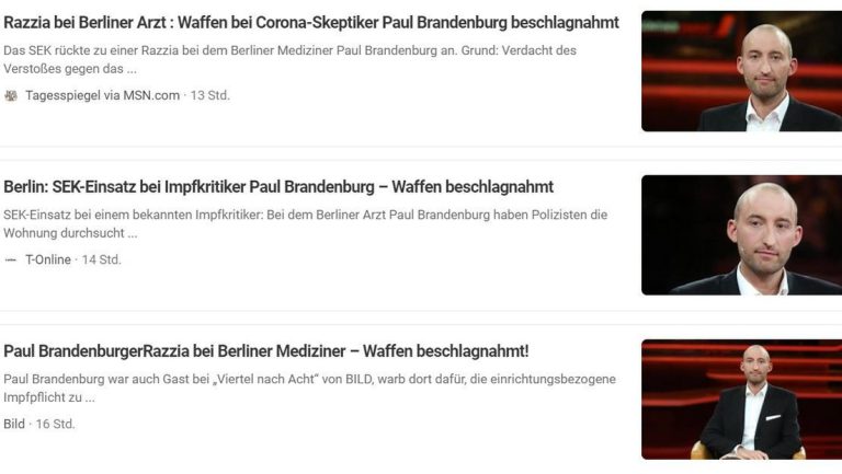„Waffenfunde“ – Paul Brandenburg beklagt irreführende Berichterstattung über Polizeiaktion — RT DE